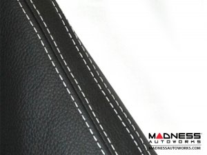 FIAT 500 eBrake Boot - Black Italy - Black Leather w/ White Stitching